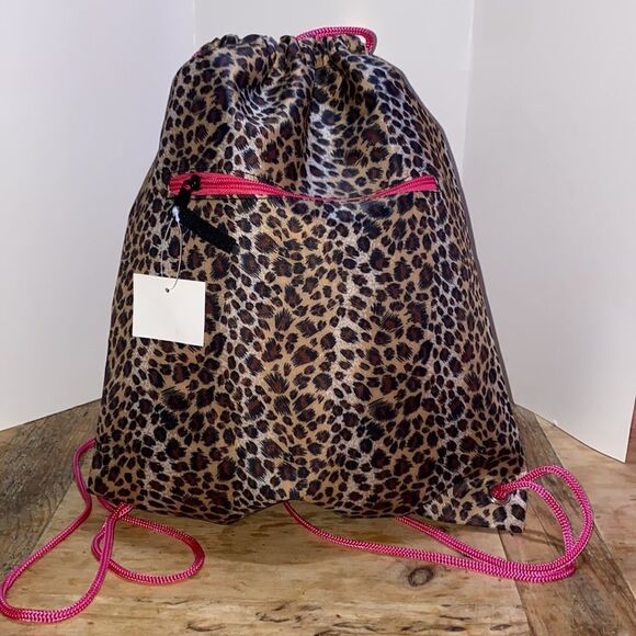 Leopard Drawstring Backpack  - Picture 1 of 5